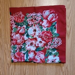 SARAH COVENTRY 1980's Square Scarf 30" X 30" Floral Red Polyester